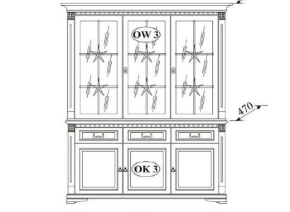Classic Display case showcase cabinet glass cabinet wardrobe colonial new OK3